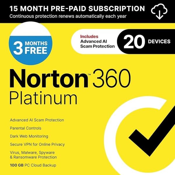 Norton 360 Platinum 2025,20 Devices